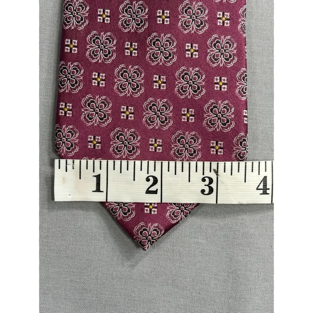 Ermenegildo‎ Zegna Floral Burgundy Men's  Dress Tie